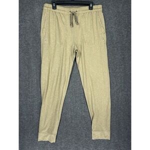 Nike Yoga Joggers Mens L Tan Brown Training Textured Drawstring FB7782-247